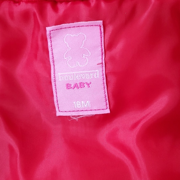 Red Flower Puffy Coat - Picture 4 of 6